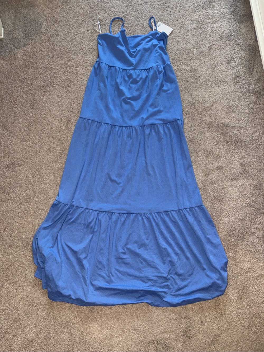 SO (Kohls brand) blue full length spaghetti strap dress. NWT